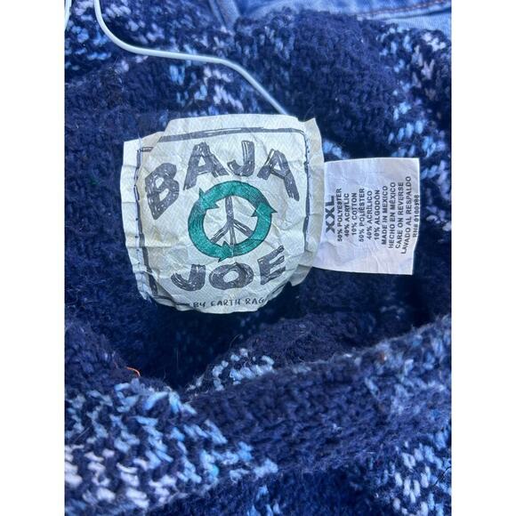 Baja Joe Blue Plaid Jerga‎ Mexican Hoodie XXL - Picture 6 of 6